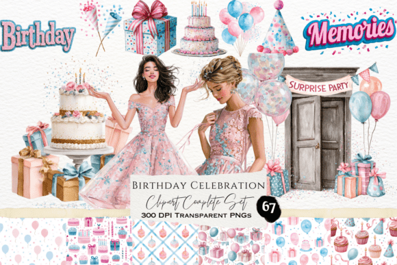 Download Birthday Celebration Watercolor Set - Water Collection