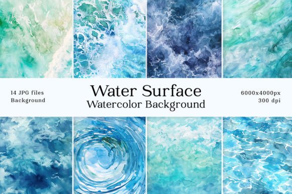 Download Ocean Water Pool Surface Watercolor BG - Water Collection