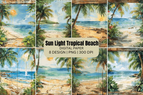 Download Watercolor Sun Light Tropical Background - Water Collection