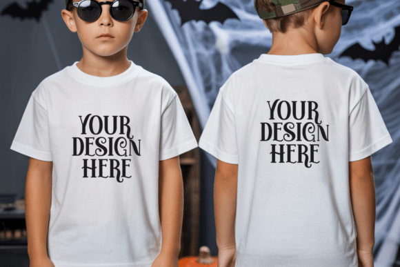Download Gildan 5000B Kids Front and Back Mockup - Mockup Collection