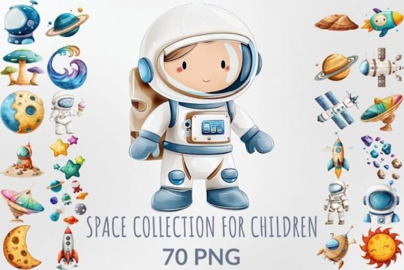 Download Watercolor Space Collection for Children - Water Collection