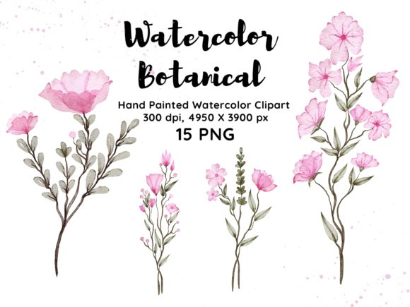 Download Watercolor Botanical Clipart PNG - Water Collection