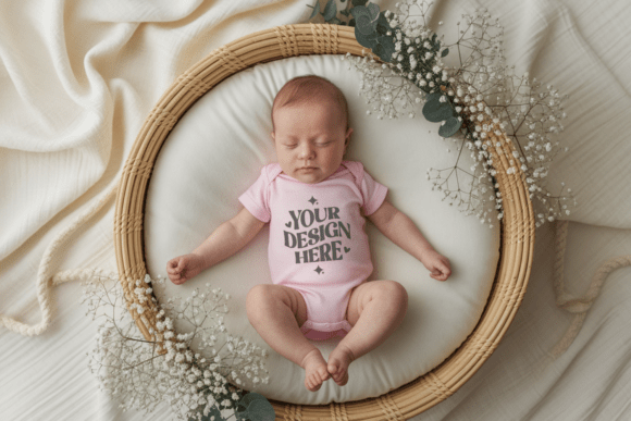 Download Rabbit Skins 4424 Baby Bodysuit Mockup - Mockup Collection