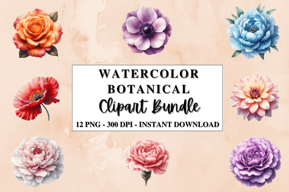 Download Watercolor Botanical Clipart Bundle - Water Collection