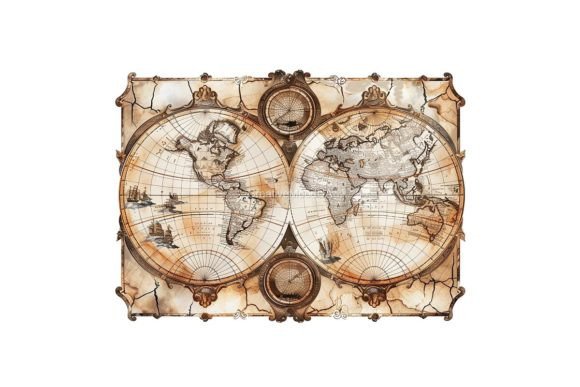 Download Vintage World Map. Watercolor. PNG - Water Collection