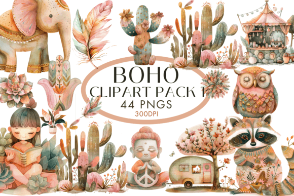 Download Watercolour Boho Clipart 44pngs - Water Collection