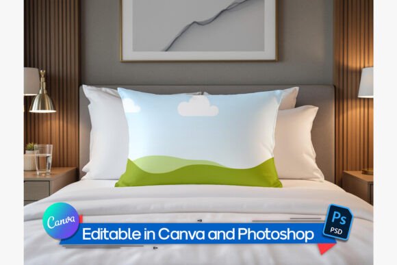Download Modern Bedroom Pillow Mockup - Mockup Collection