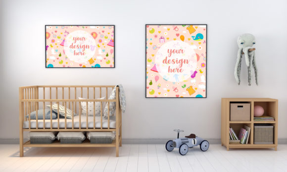 Download A 3D Kids Bedroom Empty Frames - Kids Collection