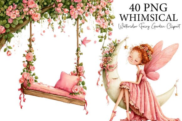 Download Watercolor Fairy Garden Clipart Bundle - Water Collection