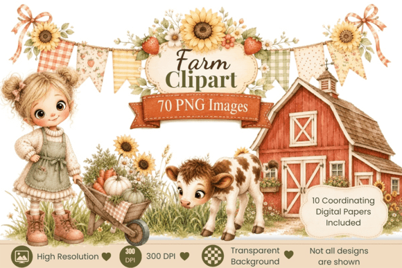 Download Watercolor Farm Clipart Bundle - Water Collection