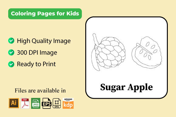 Download Sugar Apple Coloring Pages KDP for Kids - Kids Collection