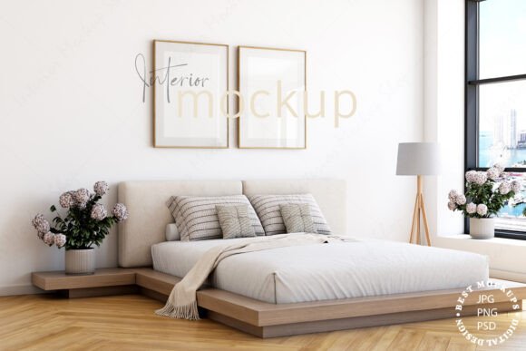 Download Boho Bedroom Frame Mockup - Mockup Collection