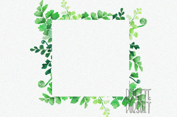 Download Watercolor Botanical Fern Frame (square) - Water Collection