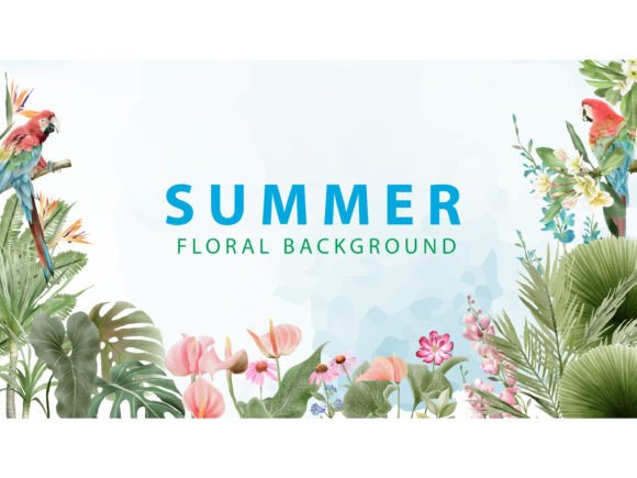 Download Tropical Background Floral Watercolor - Water Collection