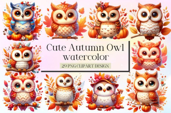 Download Cute Autumn Owl Sublimation Clipart - Owl sublimation Collection