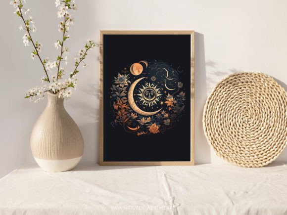 Download Celestial Moon &amp; Sun Printable Wall Art - Printable wall art Collection