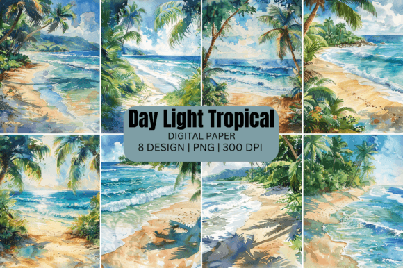 Download Watercolor Day Light Tropical Background - Water Collection