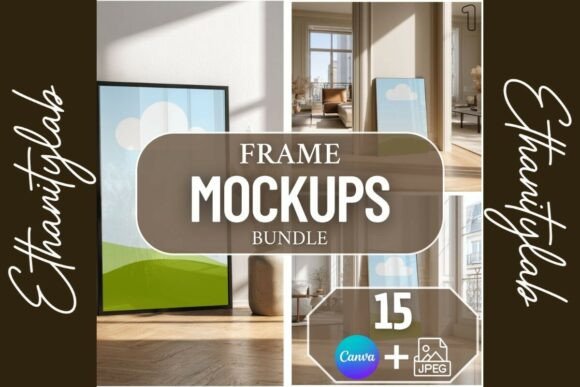 Download Living Room Mockups | Canva &amp; JPEG 15 - Mockup Collection