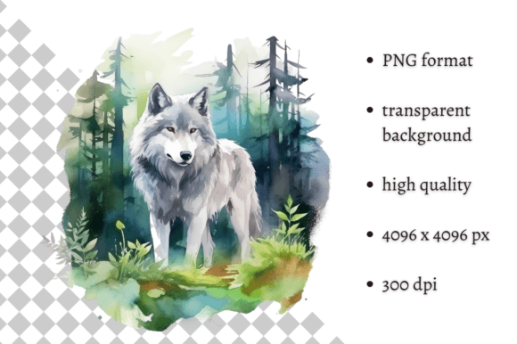 Download Watercolor Wolf Illustration - Water Collection