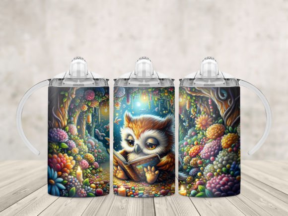 Download 12 Oz Kids Sippy Cup PNG Reading Owl - Kids Collection