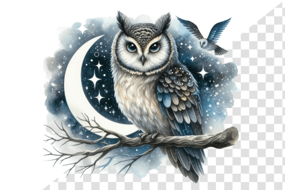 Download Nightwise Owl Watercolor Clipart - Water Collection