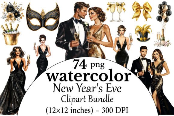 Download Watercolor New Year's Eve PNG Clipart Bu - Water Collection