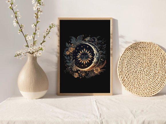 Download Celestial Sun &amp; Moon Printable Wall Art - Printable wall art Collection