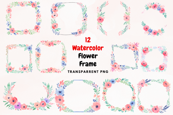 Download Watercolor Floral Frame Boarder PNG - Water Collection
