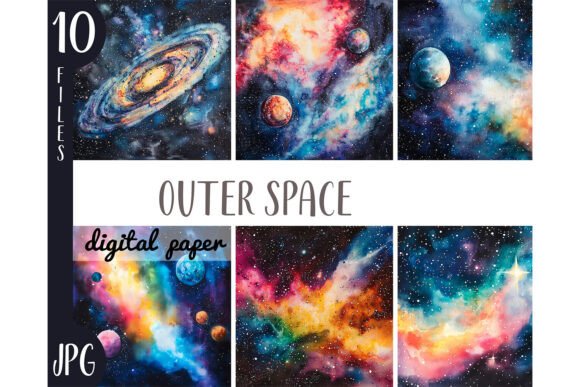 Download Watercolor Space Clipart - Cosmic JPG - Water Collection