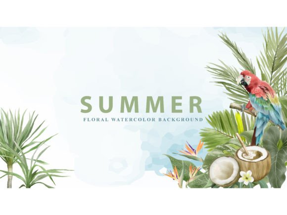 Download Tropical Background Floral Watercolor - Water Collection