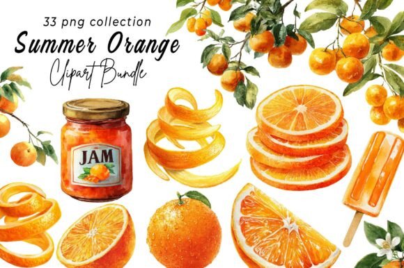 Download Watercolor Summer Orange Clipart - Water Collection