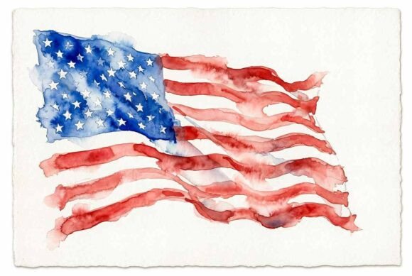 Download Watercolor USA Flag Day Celebration - Water Collection