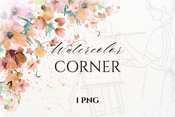 Download Watercolor Fall Autumn Floral Corner PNG - Water Collection