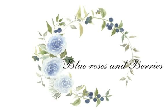 Download Watercolor Blue Floral Wreath Clipart - Water Collection