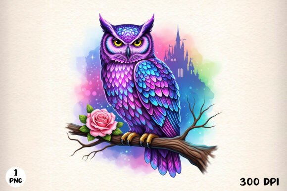 Download Watercolor Floral Owl Sublimation - Owl sublimation Collection