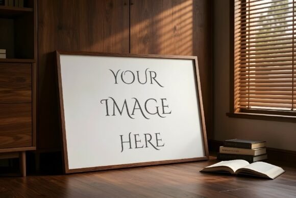Download Blank Wooden Frame on the Floor Mockup - Mockup Collection